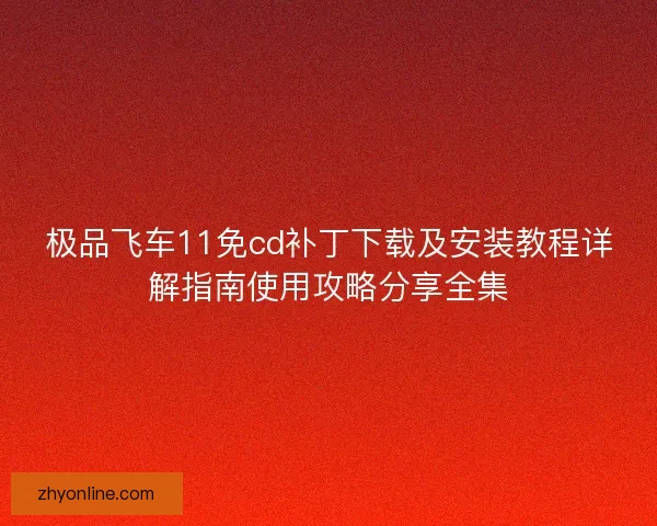极品飞车11免cd补丁下载及安装教程详解指南使用攻略分享全集 极品飞车11免cd补丁下载及安装教程详解指南使用攻略分享全集